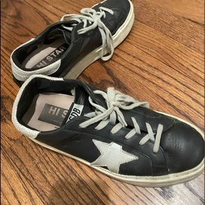 Golden Goose Black Leather Shoes 38